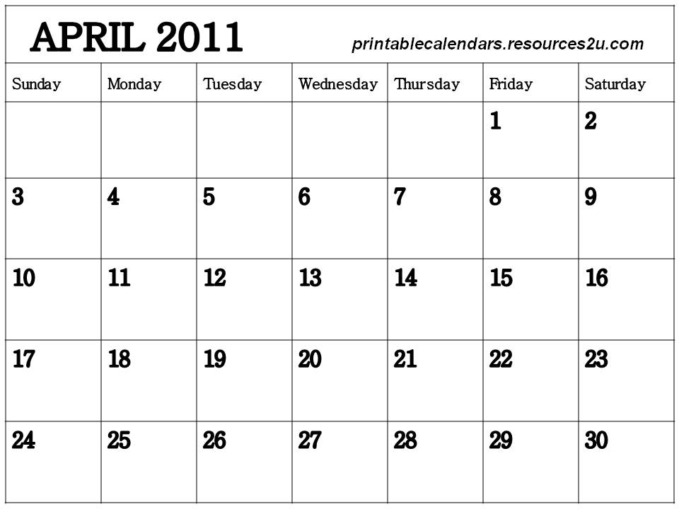 blank 2011 calendar april. lank 2011 calendar april.