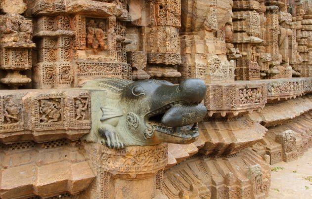 Walls of Konark Sun temple studded with rich sculptures