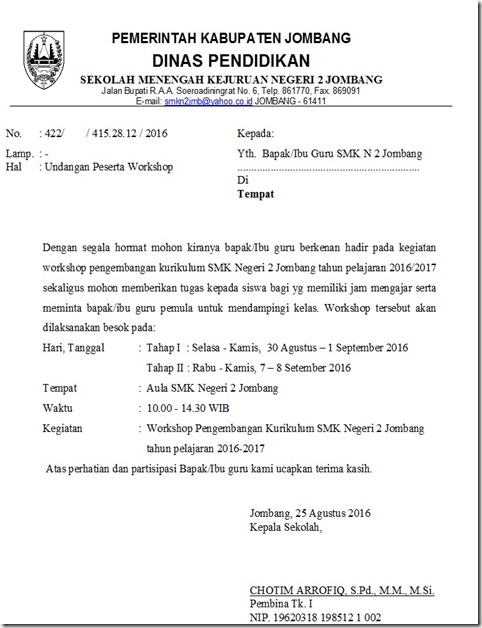 Contoh Surat Undangan Workshop