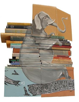 Stacked Book Portraits by Mike Stilkey