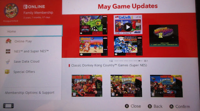 Nintendo Switch Online portal hub May 2021 games Donkey Kong Country headline