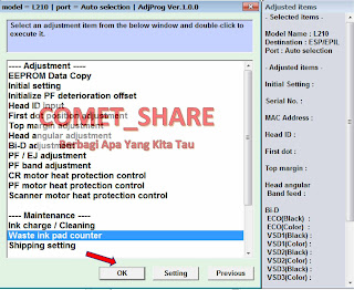 cara reset ulang printer Epson L110. L210. L300. L350. L365 dengan mudah