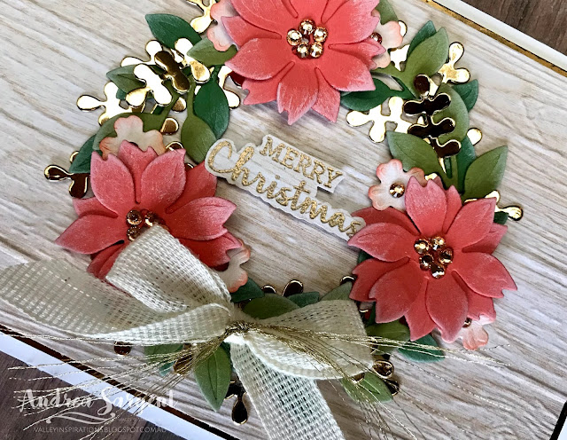 Poinsettia Arrange a Wreath Stampin Up card, Andrea Sargent, Independent Stampin' Up! Demonstrator, South Australia