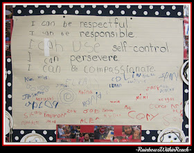 photo of: I Messages in Kindergarten on Positive Behavior Traits on Bulletin Board