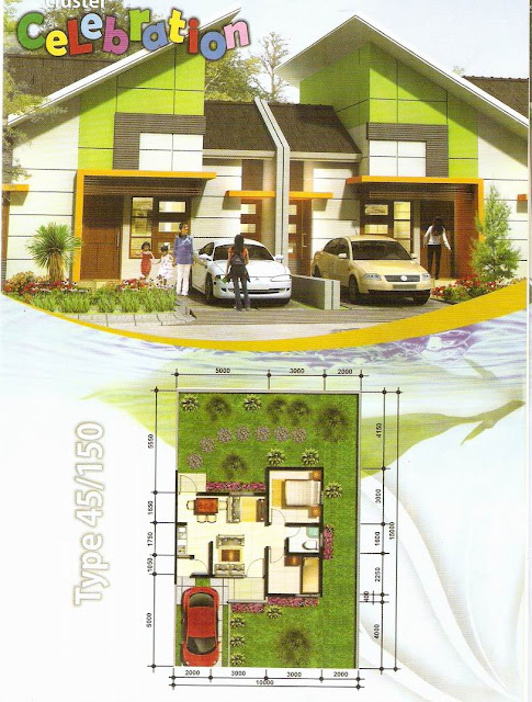 denah rumah minimalis type 45/150