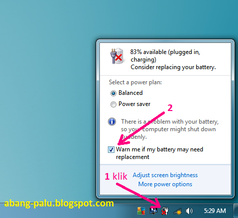 Cara Menghilangkan Tanda Silang Merah Pada Baterai Laptop Windows 7 Belajar Komputer Dasar Palu
