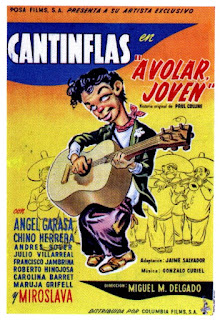 A VOLAR JOVEN. Programa de mano. España. Impresión: Martí y Mari, Barcelona. A VOLAR JOVEN. A volar joven. 1947. México. Dirección: Miguel M. Delgado. Reparto: Mario Moreno "Cantinflas", Armando Arriola, Nono Arsu, Carolina Barret, Roberto Cañedo, Ángel Garasa, Daniel 'Chino' Herrera, Andrés Soler, Julio Villarreal, Maruja Grifell.