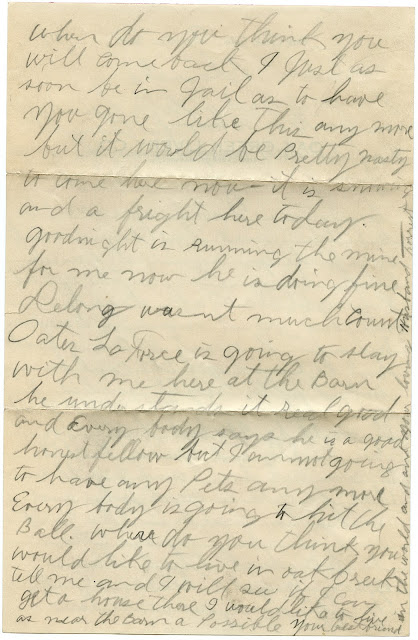 Second page of letter from Forrest Van Wert