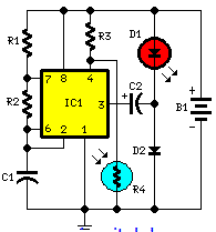 Battery-powered Night Lamp Circuit Diagram