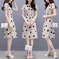 summer-fashion-new-korean-version-of-slim-high-waist-dress-hollow-round-neck-short-sleeve-skirt