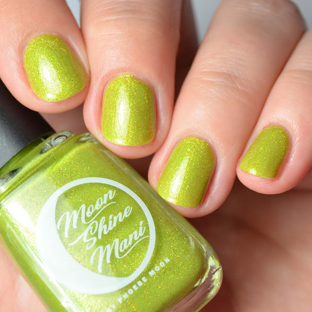yellow green nail polish with shimmer