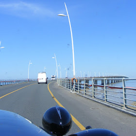 Crossing the bridge from the mainland to the Ile d'Oleron, Charente-Maritime, France. Photo by Susan Walter.