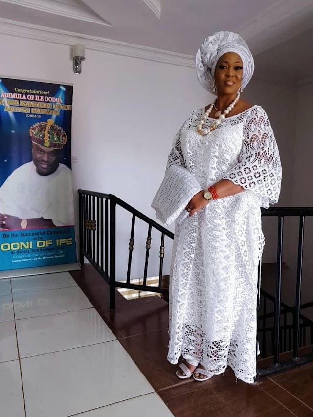 Oonis Sister Princess Folashade Steps Out In White