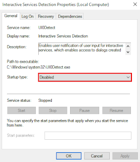 Tampilan Interactive Services Detection