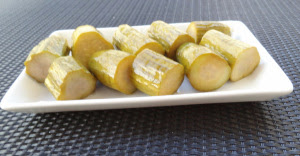 Cucumber Pickles in a Serving Dish
