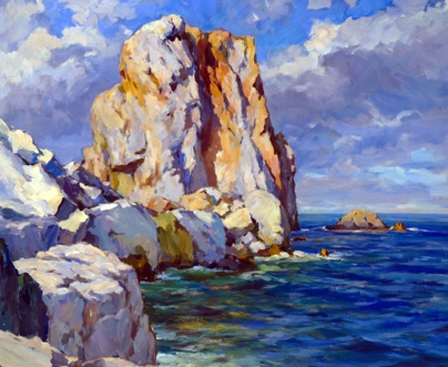 José María Mascort Galibern,  Acantilado en Mallorca, Paisaje de Mallorca, Mallorca en Pintura, Mallorca Pintada, Vista de Mallorca, Paisajes de Mallorca, Mallorca en Pintura, Montañas de Mallorca, Cala Mallorquín, Costa Mallorquina, Acantilados de Mallorca