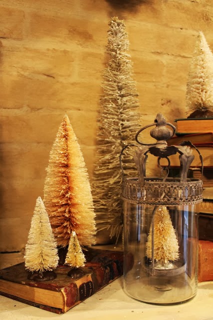 http://misskopykat.blogspot.com/2012/12/bottle-brush-tree-mantle.html