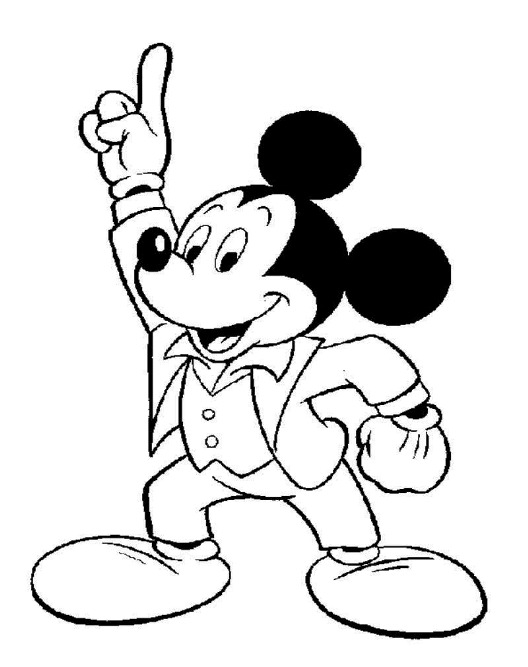 Mewarnai Mickey Mouse Disney Coloring Pages Pictures Print 3 Pola