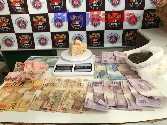 PETO 83ª CIPM apreende drogas e dinheiro no bairro Santa Luzia em Barreiras 