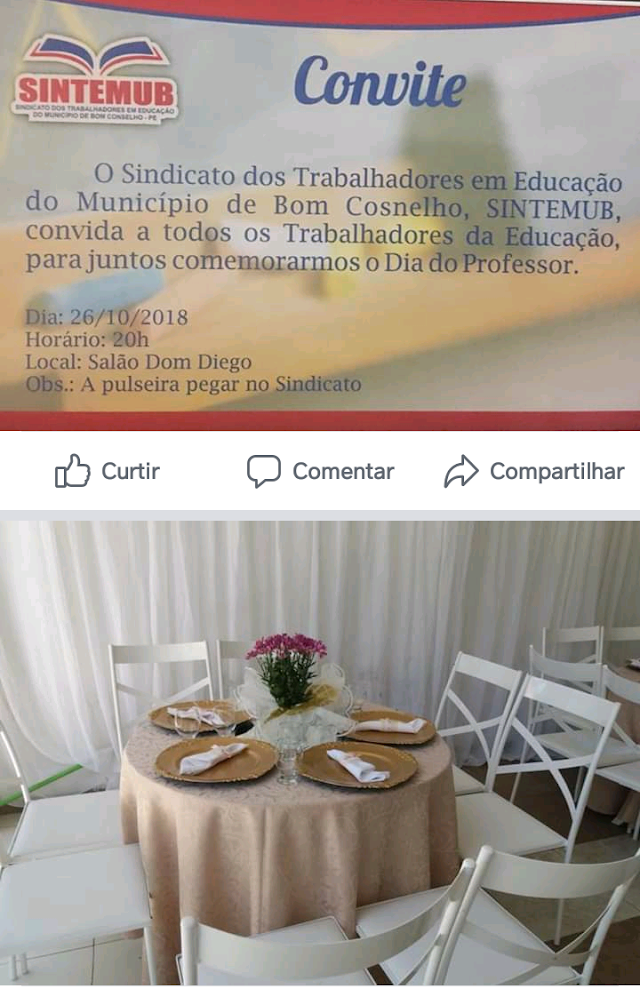 SINTEMUB REALIZA FESTA DO PROFESSOR NESSA NOITE DE SEXTA-FEIRA