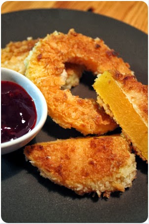 Kürbisschnitzel mit Preiselbeeren 