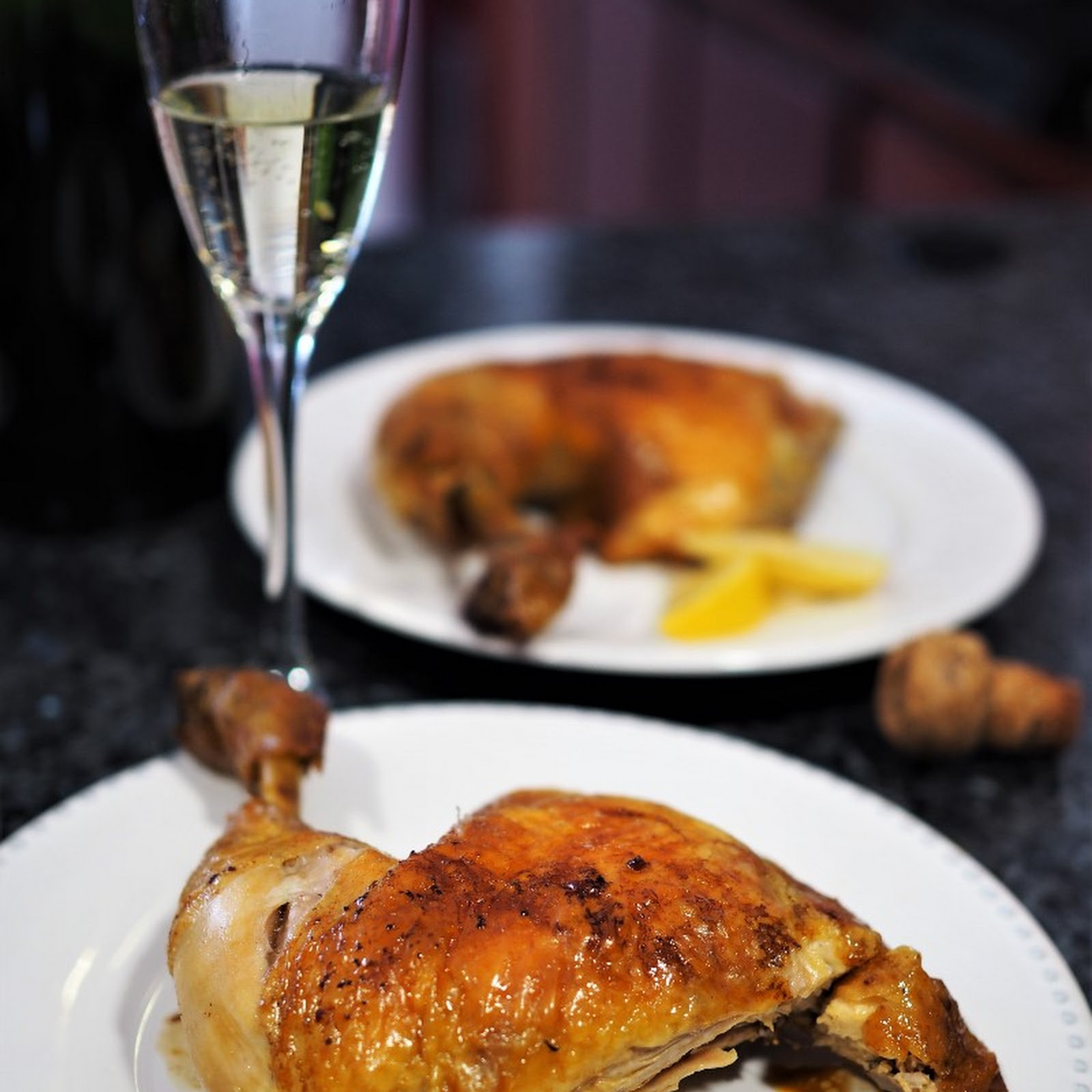 Pollo de corral al cava