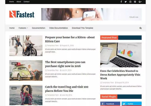 Adsense Responsive Blogger Templates Free Download in 2020