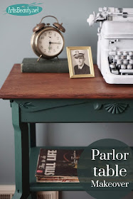 westminster green antique parlor table makeover