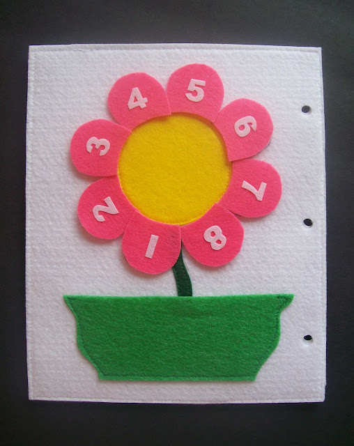 Homemade Quiet Book - Free Templates. Counting Flower Page