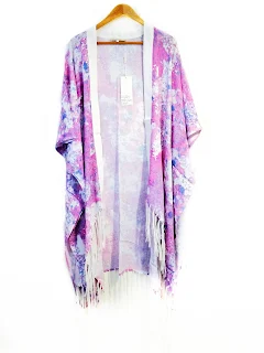 pink and white  tie die kimono from little white lies london