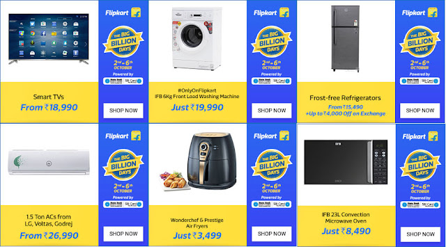 Flipkart Big Billion Days - Deals on Larger Appliances 