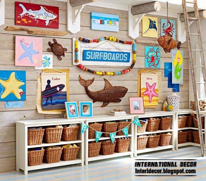 wall decor ideas for children room marine style, themes