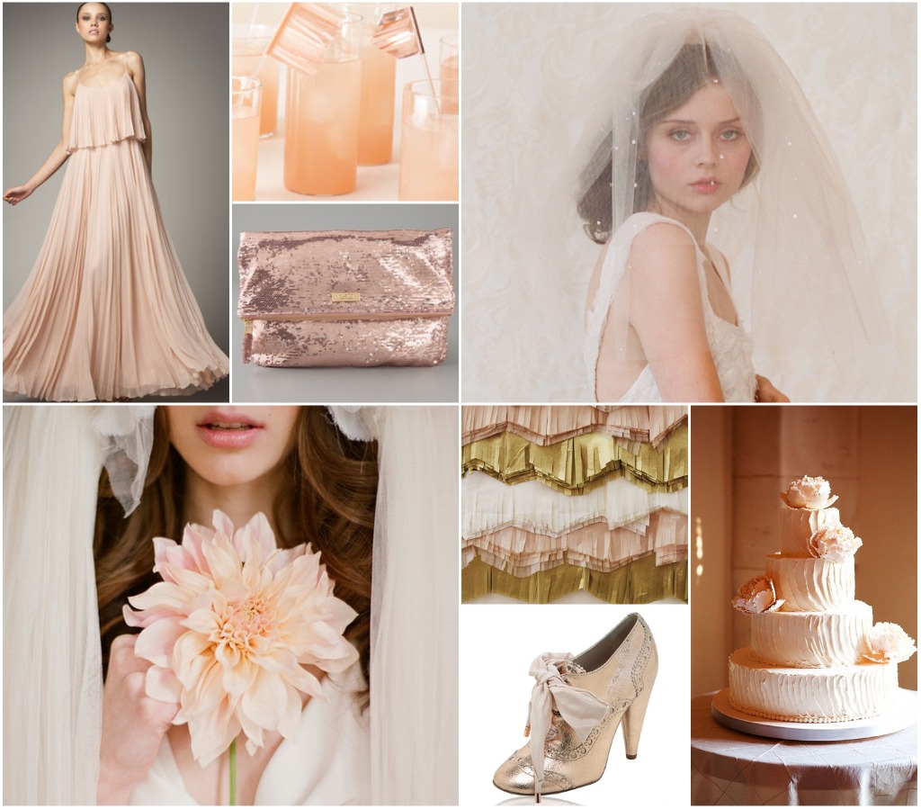 rose gold wedding dress