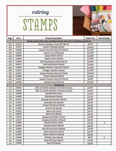 Stampin' Up! Retiring Stamps list - 2014