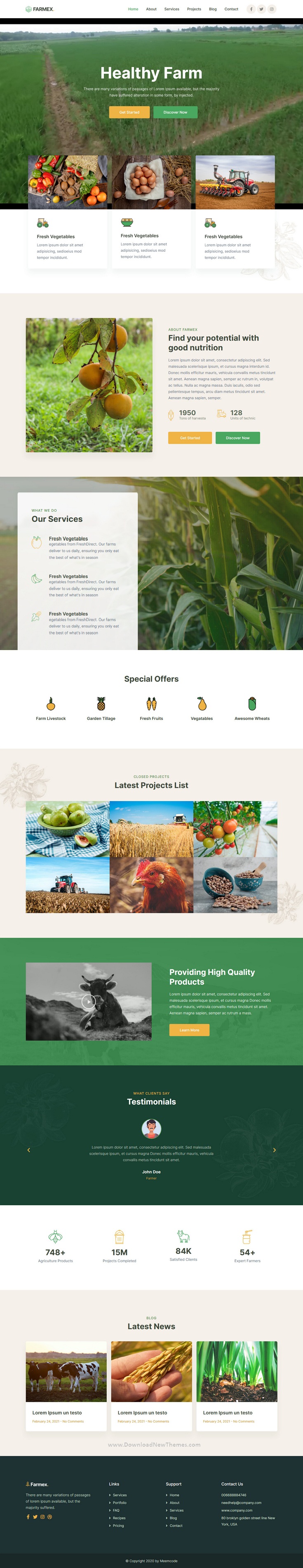 Agriculture and Farm Elementor Template Kit