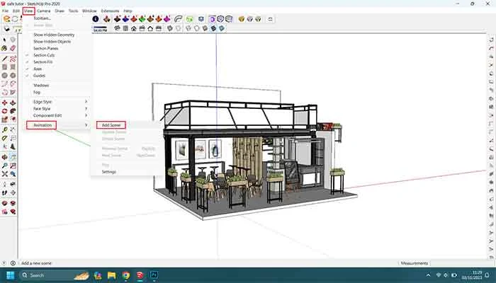 Cara Mengunci View di Sketchup