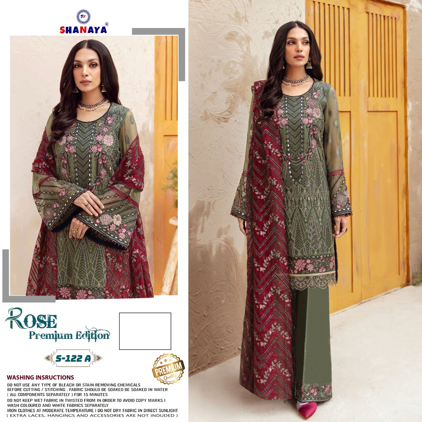 S 122 Rose Premium Edition Shanaya Fashion Georgette Sequence Work Pakistani Salwar Suits