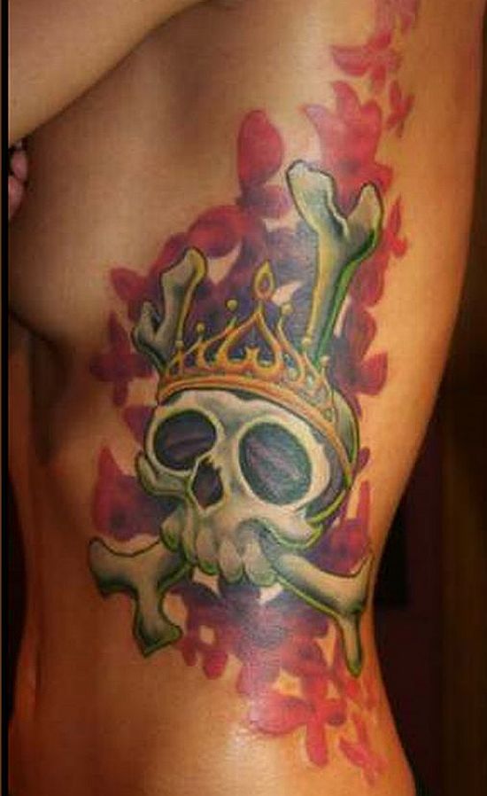 girl skulls tattoos