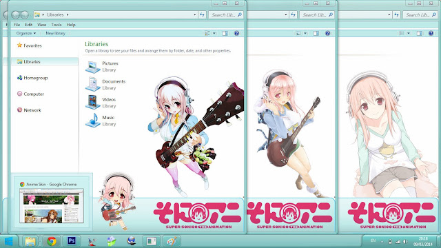 Windows 7 Theme Super Sonico Animation by Bashkara