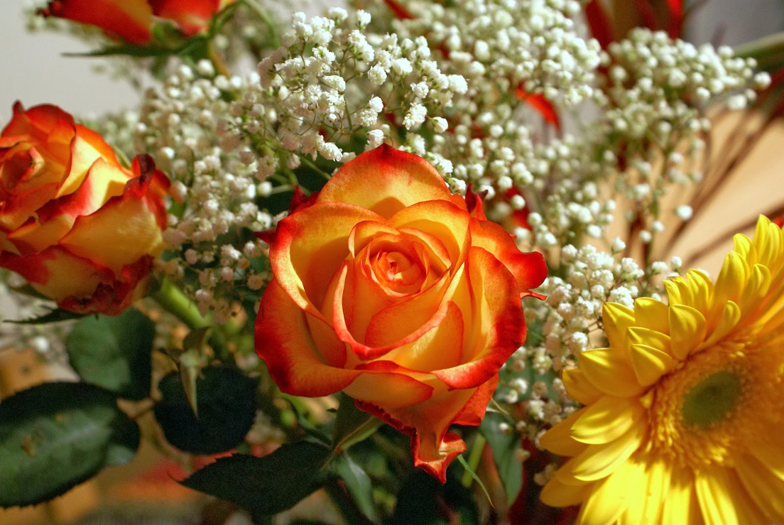 red yellow roses bouquet