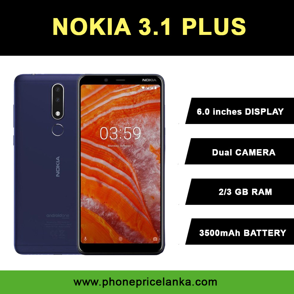 Nokia 3 1 Plus Price In Sri Lanka