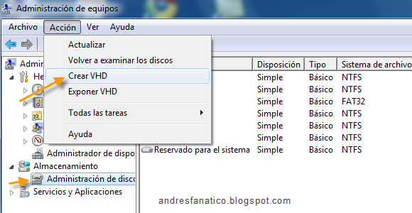 crear partición virtual windows 8