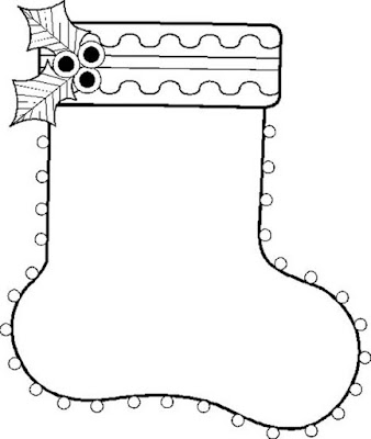 Plain christmas stocking coloring page 1