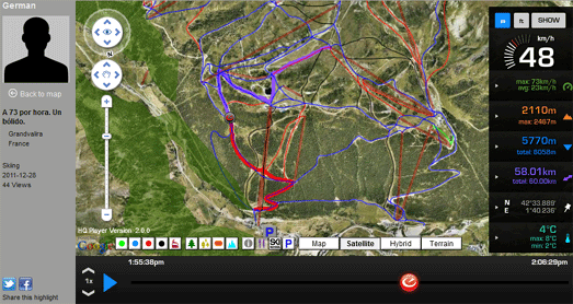  brand micro optics display systems amongst GPS tracking applied scientific discipline for outdoor sports  New Record Your Ski Runs amongst Google Maps