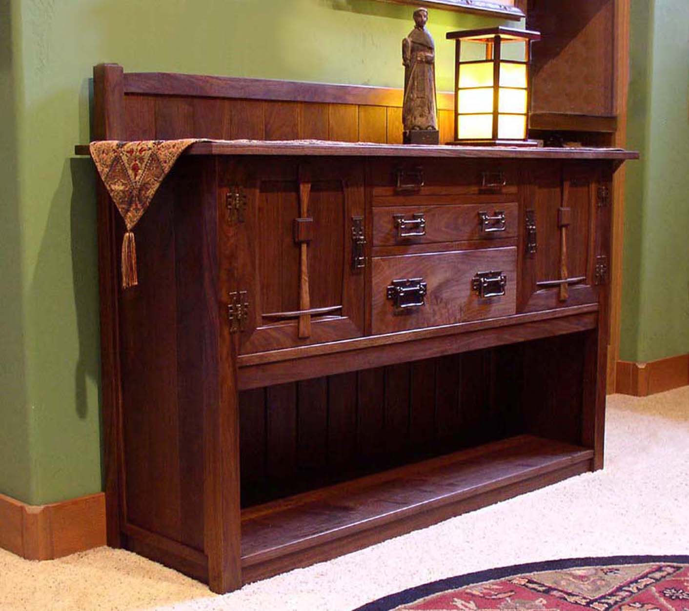 Walnut Credenza - Custom Proportioned to the Room Placement