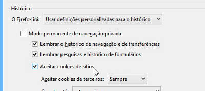 habilitar cookies no mozilla firefox