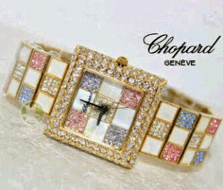 Jam Tangan Chopard Catur Segi Gold