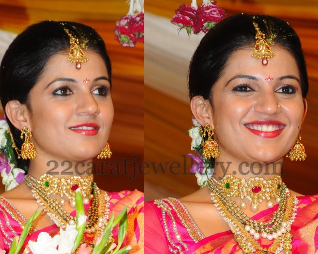 Bride with Kundan Jhumkas