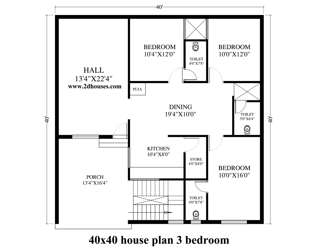 40 ft by 40 ft house plans