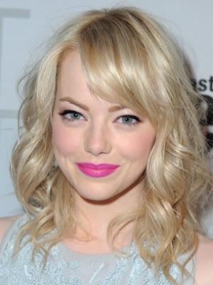 emma stone blonde bangs. hot it with Emma Stone#39;s